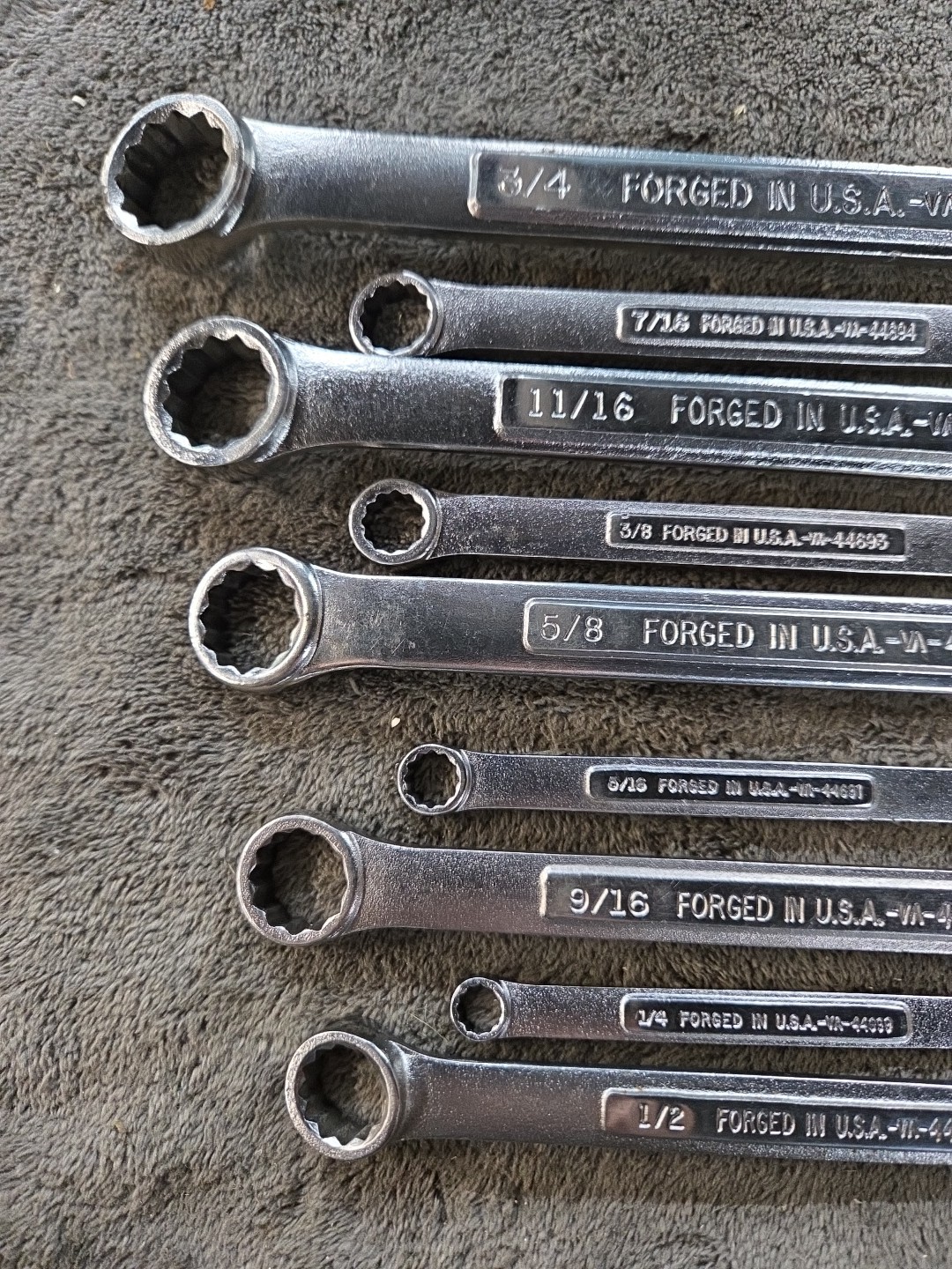 Craftsman SAE Combination Wrench Set of 9 Pieces VA Series USA VGC