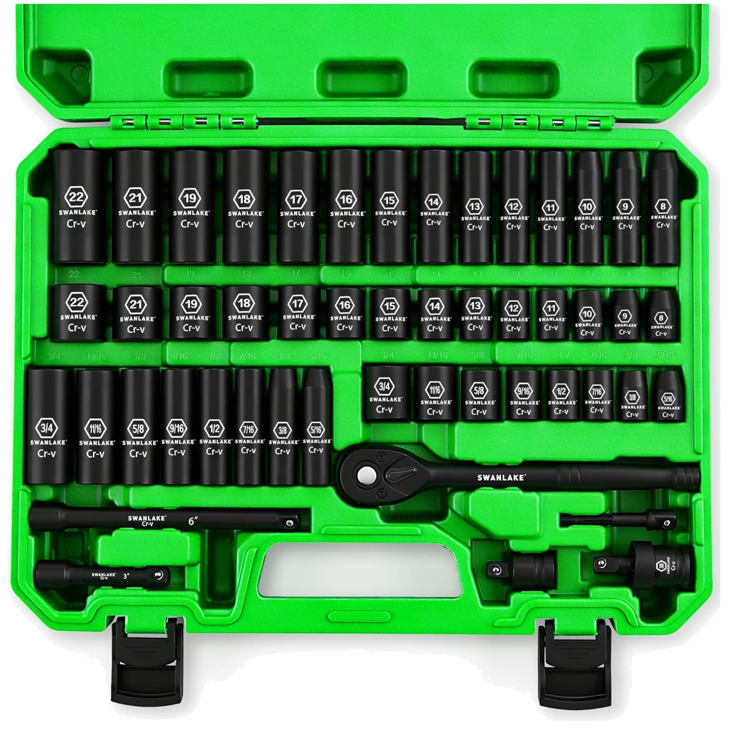 SWANLAKE 3/8» Drive Impact Socket Set, 50-Piece S