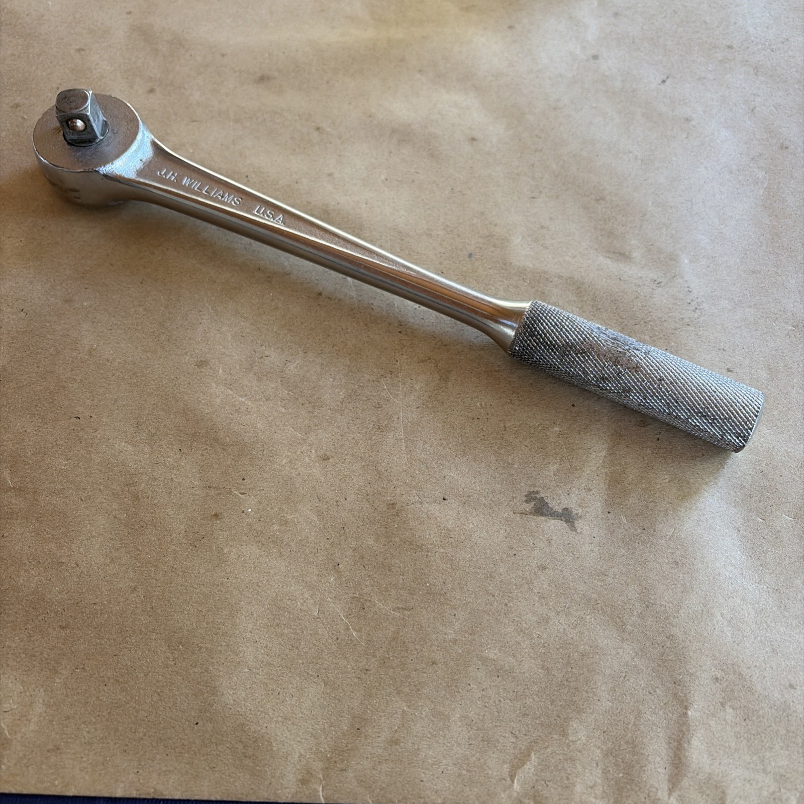 Vintage J.H. Williams No. S-52 Superratchet 1/2″ Drive 11″ With Knurled Handle