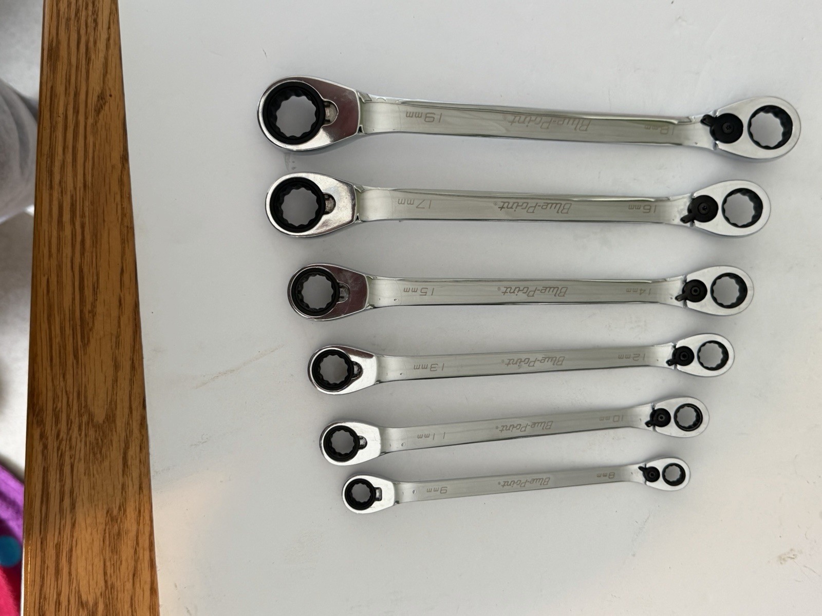 Blue Point Snap On 6pc Metric 9-19mm Ratchet Box Wrench Set BXORM706 w/ Tray USA