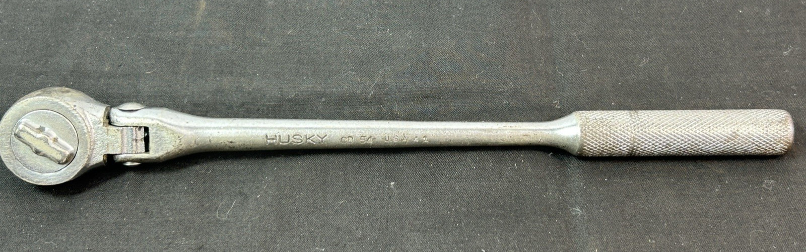 VINTAGE HUSKY CB-54 3/8″ DRIVE FINE TOOTH FLEX HEAD RATCHET – USA!