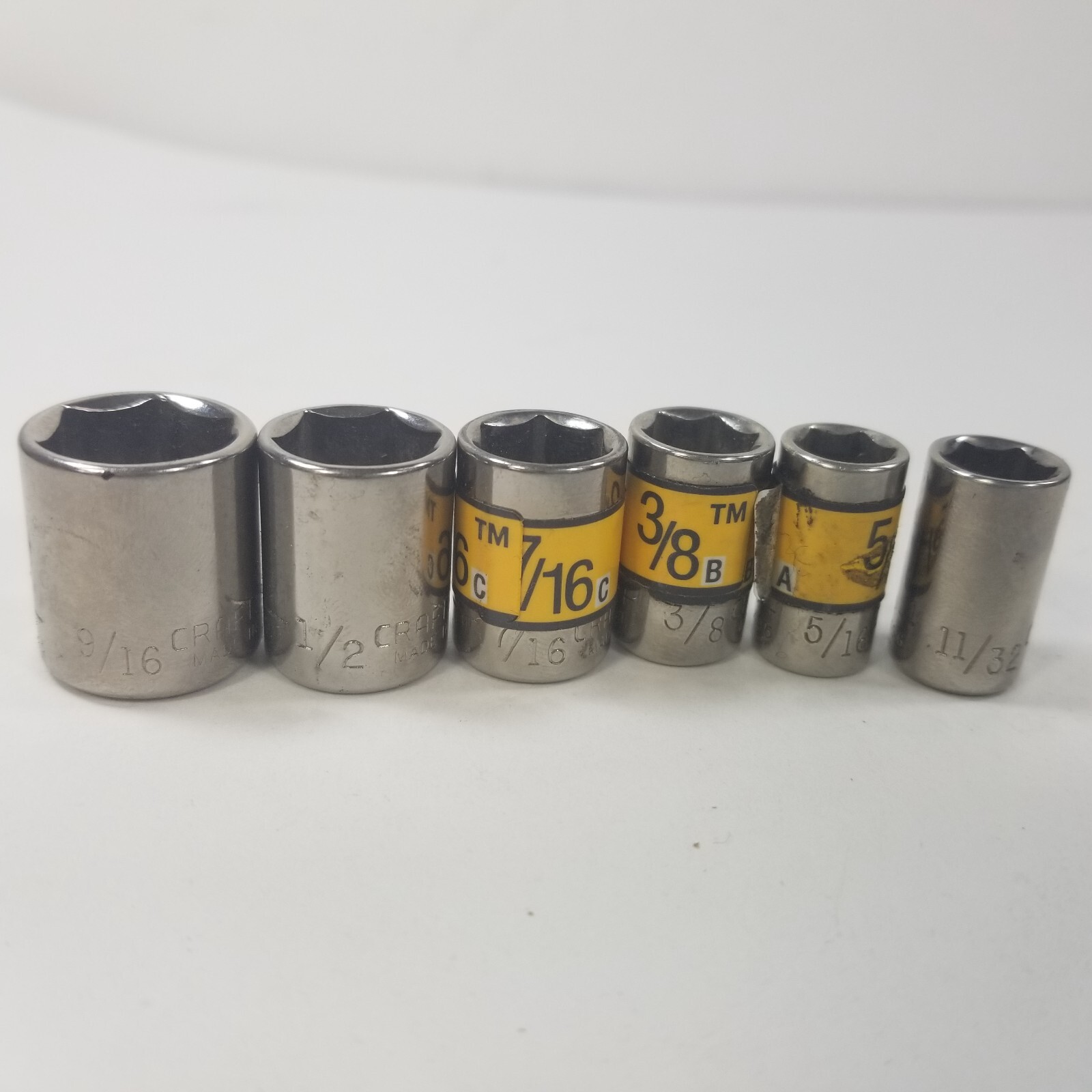 6x Craftsman 1/4″ Drive SAE Sockets inverted G USA 5/16 11/32 3/8 7/16 1/2 9/16