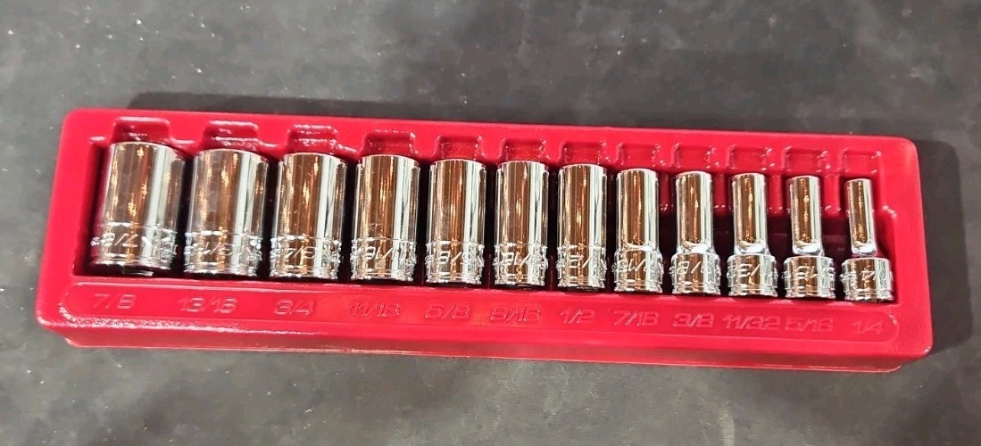 Icon S2SDS-12 3/8″ Drive SAE Professional Semi-Deep 12pc Socket Set