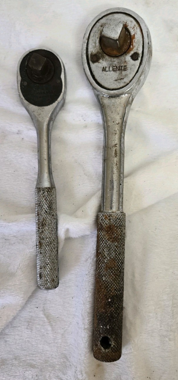 Vintage Ratchets 1/2in 3/8in Set Of 2. Cleaned And Tested Proto Allenite