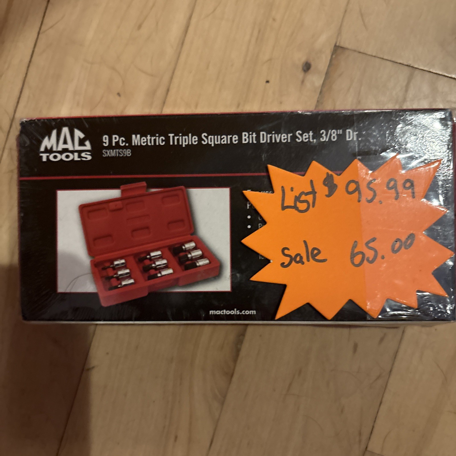 Mac Tools 9 Pc. Metric Triple Square Bit Driver Set 3/8 “ Dr.
