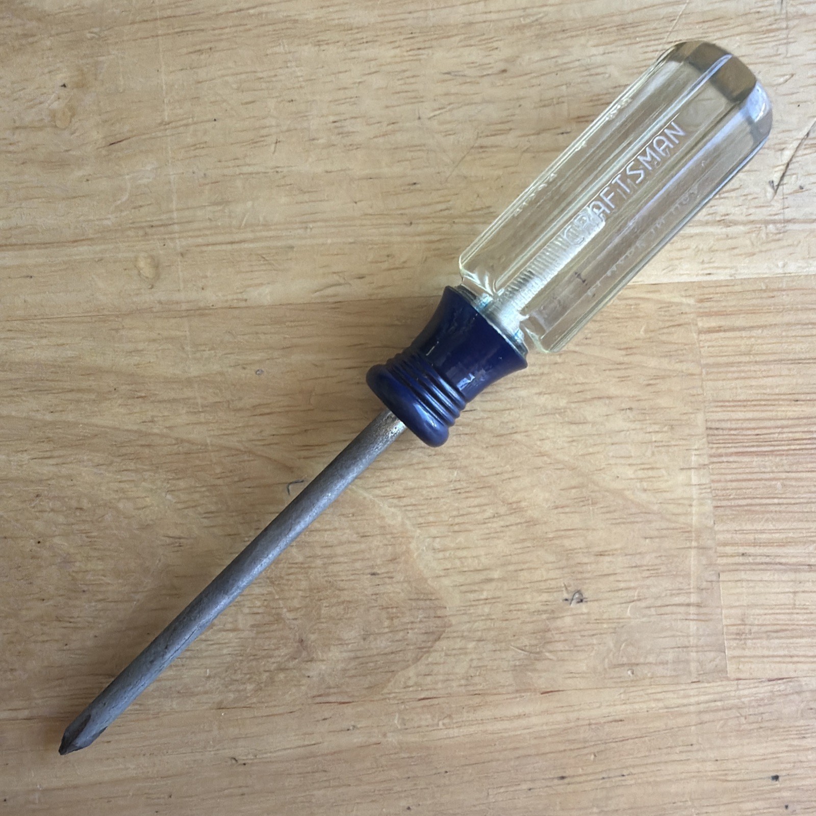 Craftsman Tools No. 1 P1 Phillips Screwdriver Blue Clear Handle T PR 41294 USA