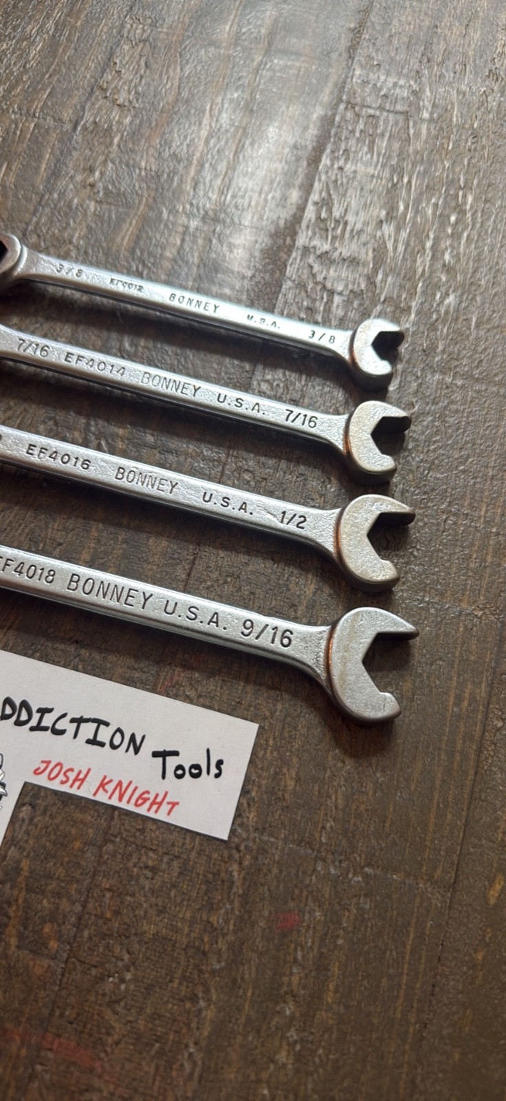 Bonney vintage USA line speed wrench 4 piece SAE set