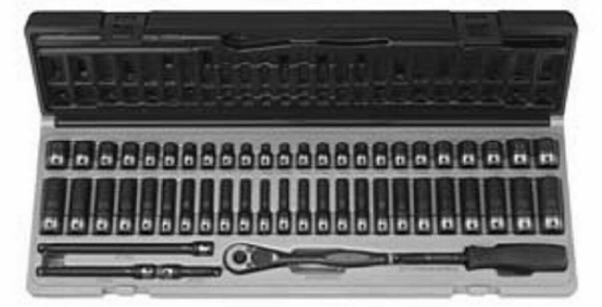Grey Pneumatic 89653CRD 1/4″ Dr 6 Point 53 Pc Fract & Metric Duo Socket Set