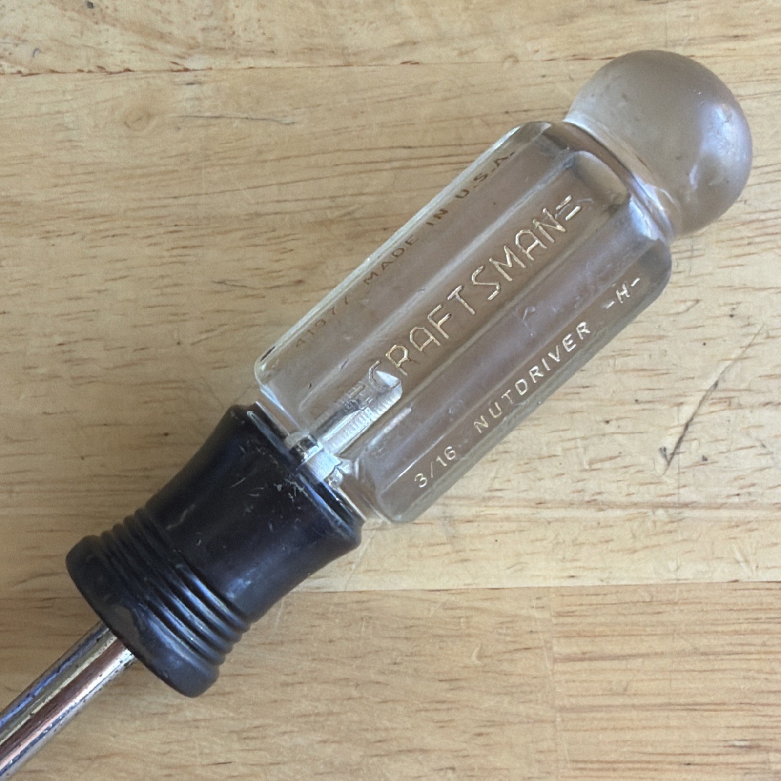 Craftsman Tools 3/16″ Nut Driver Black Clear Handle H Series 41977 Made in USA