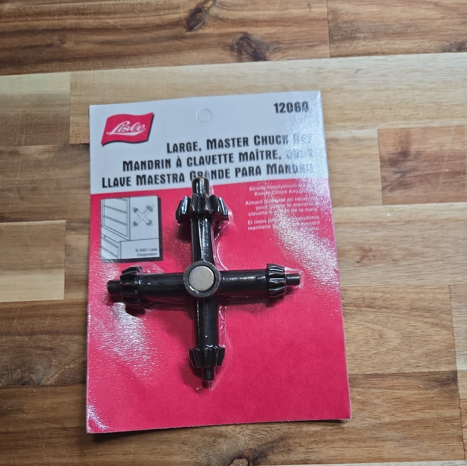Lisle 12060 Large Master Magnetic Chuck Key with 4 Sizes