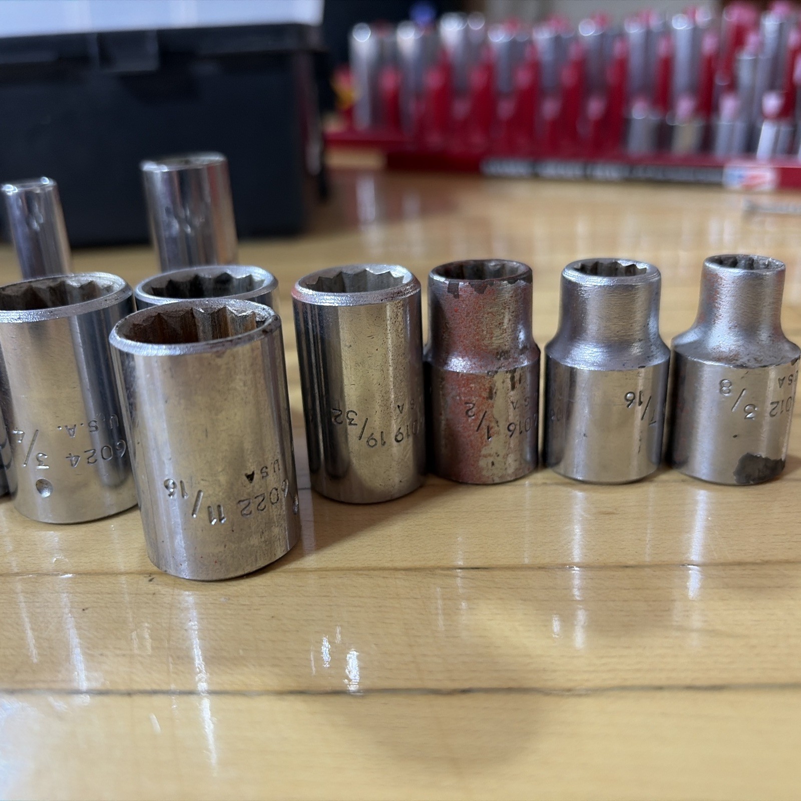 P&C 12-Point 1/2″ Drive Socket Set 17 Total Sockets Standard SAE USA Made