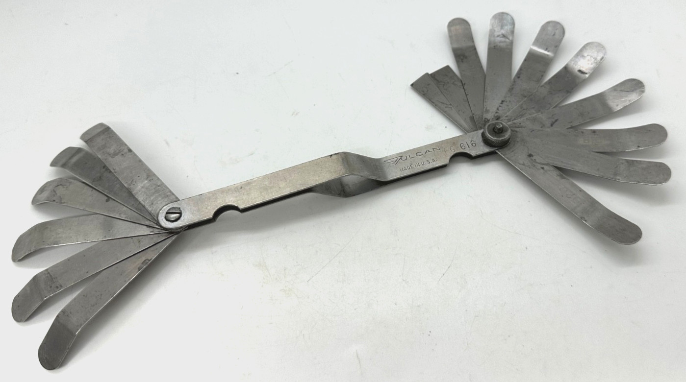 🇺🇸 Vulcan Tools Dual Offset Feeler Gauge Diesel Valve Folding Set Lot SAE USA