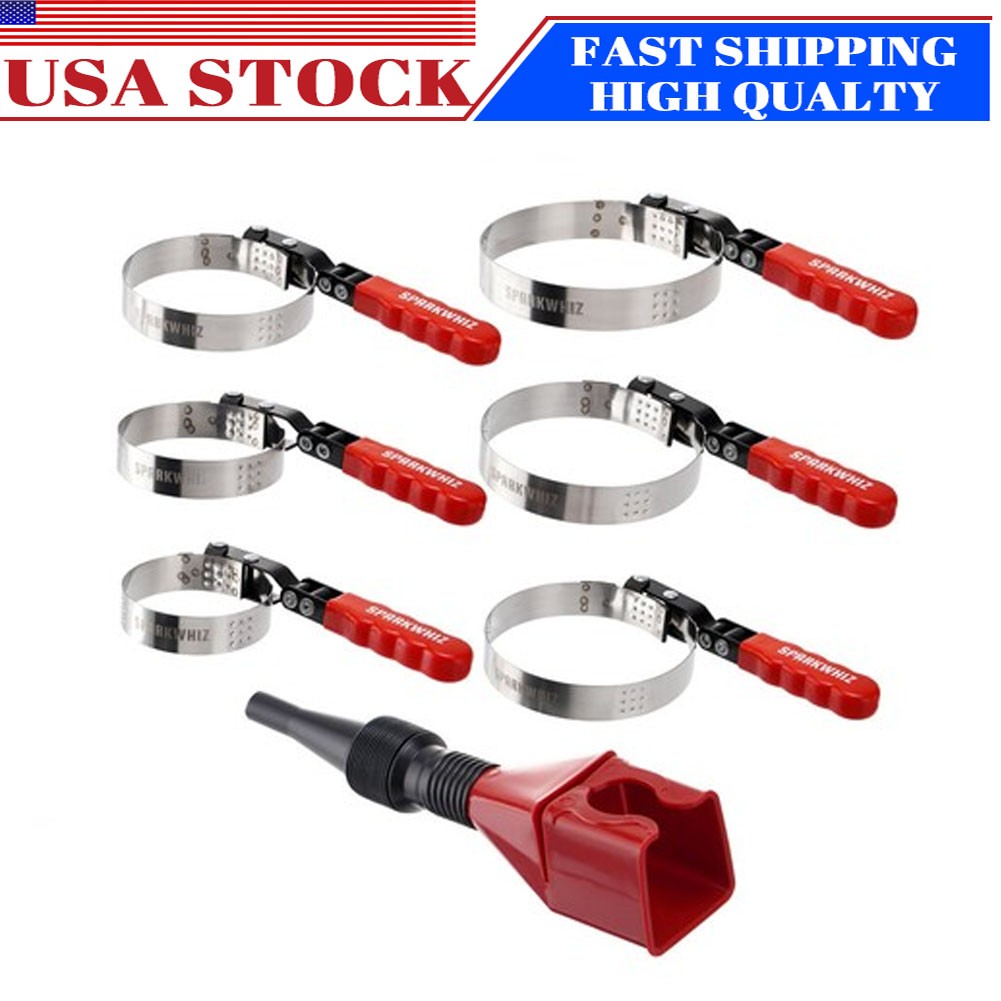 Set of 7 Swivel Oil Filter Wrench 2-1/6” – 5-1/4″ 6 Size Oil Filter Tool Remover