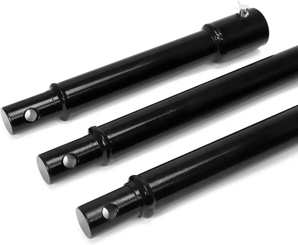 3 Piece Auger Extension Drill Bits 3/4 Inch Post Hole Digger Shaft Adapter Black