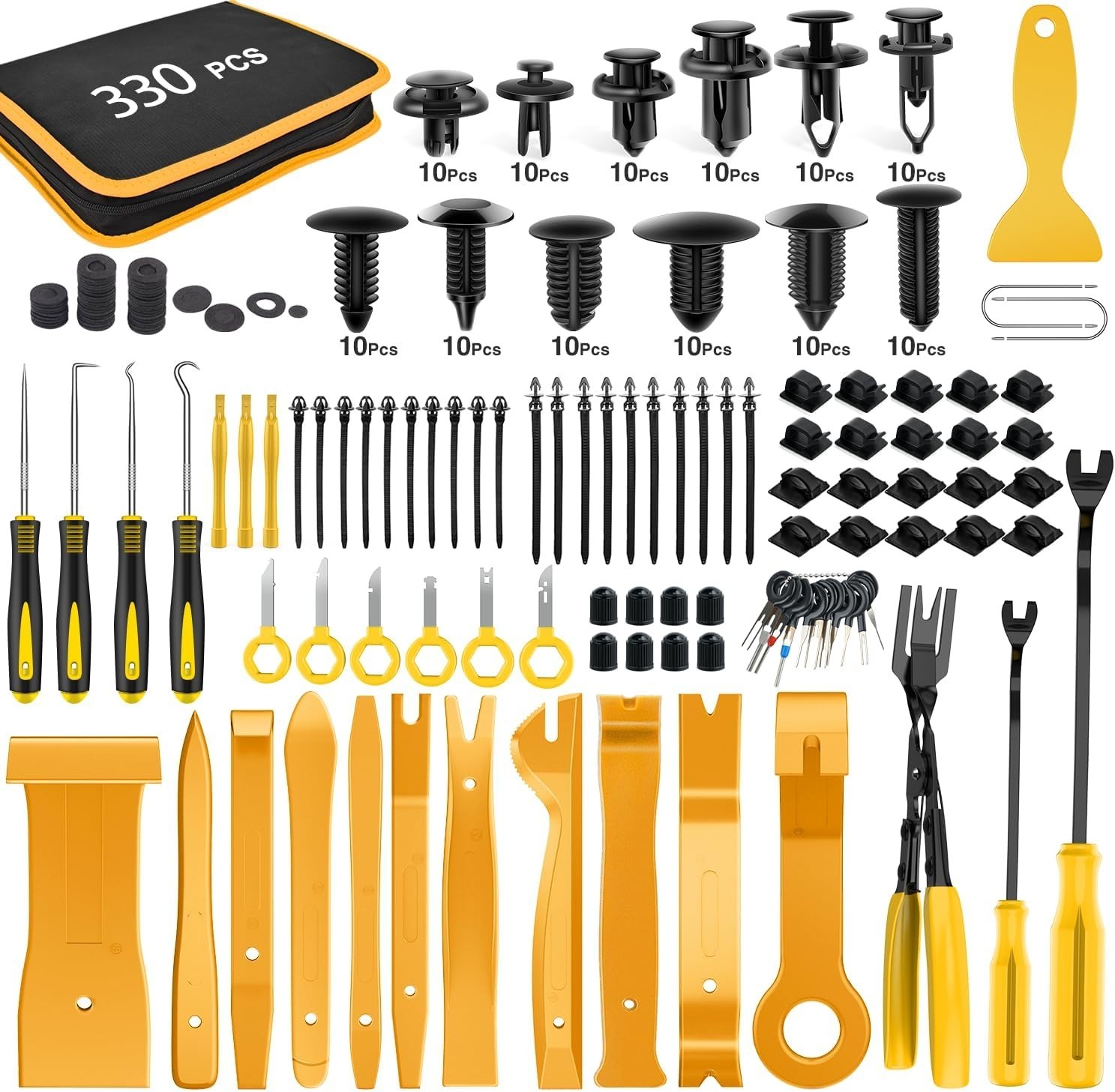 330Pcs Trim Removal Tool, Auto Push Pin Bumper Retainer Clip Set Fastener Ter…