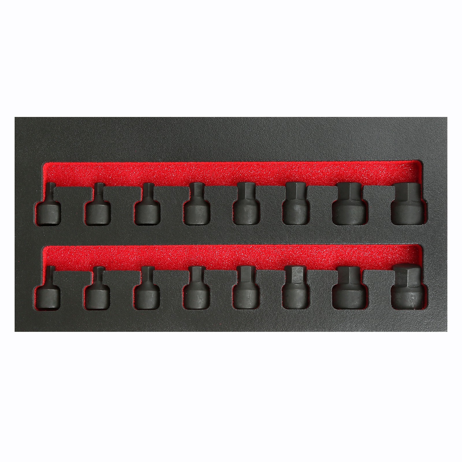 3/8 Inch Drive Low Profile Impact Hex Driver Set SAE Metric Size 16 Pieces