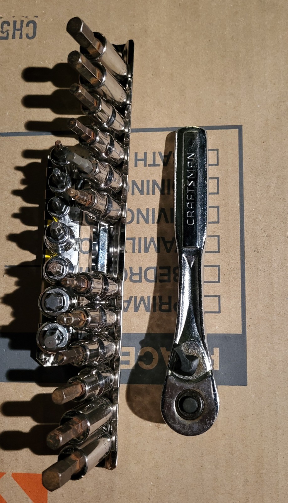 Craftsman 1/4, 3/8 Drive Hex, Torx Socket Set & Ratchet USA 20 Piece.