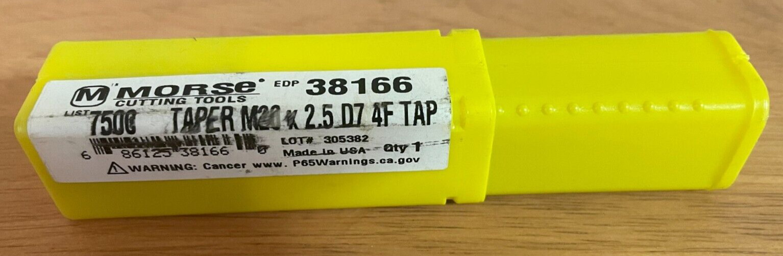 MORSE M20 X 2.5 20MM Plug Tap HSS USA D7 F4 EDP38166 NEW NEW NEW