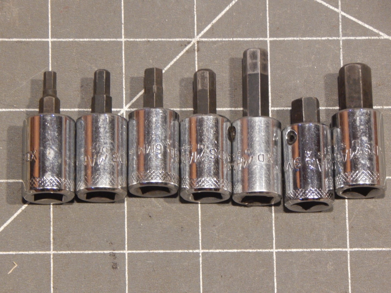 Mac Tools 7Pc Metric 3/8″ Drive Hex Allen Socket Driver Set 4MM 10MM Dr