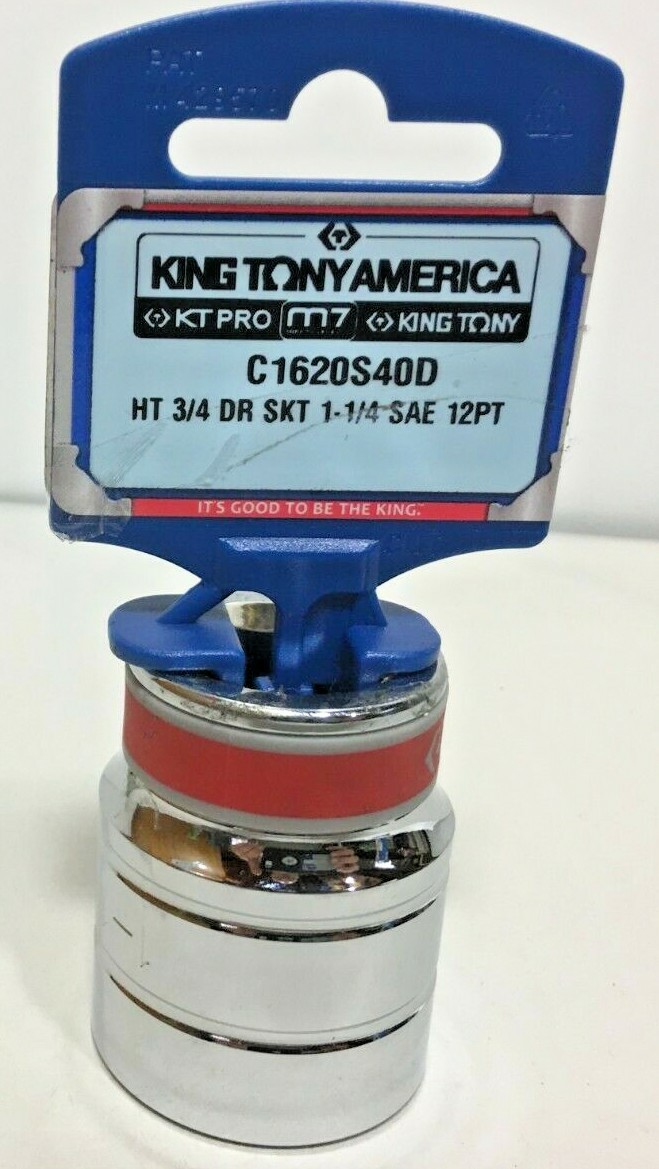 King Tony 3/4 Drive 1 1/4 SAE 12 Point Socket KT Pro Tools C1620S40D HT