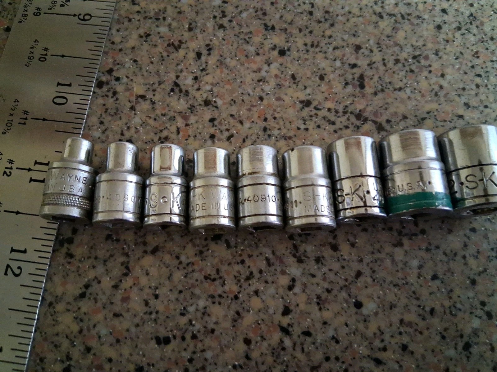 S K Wayne 1/4″ Dr Socket Set SAE, Metric In S K Box Ratchet, Extensions, Spinner