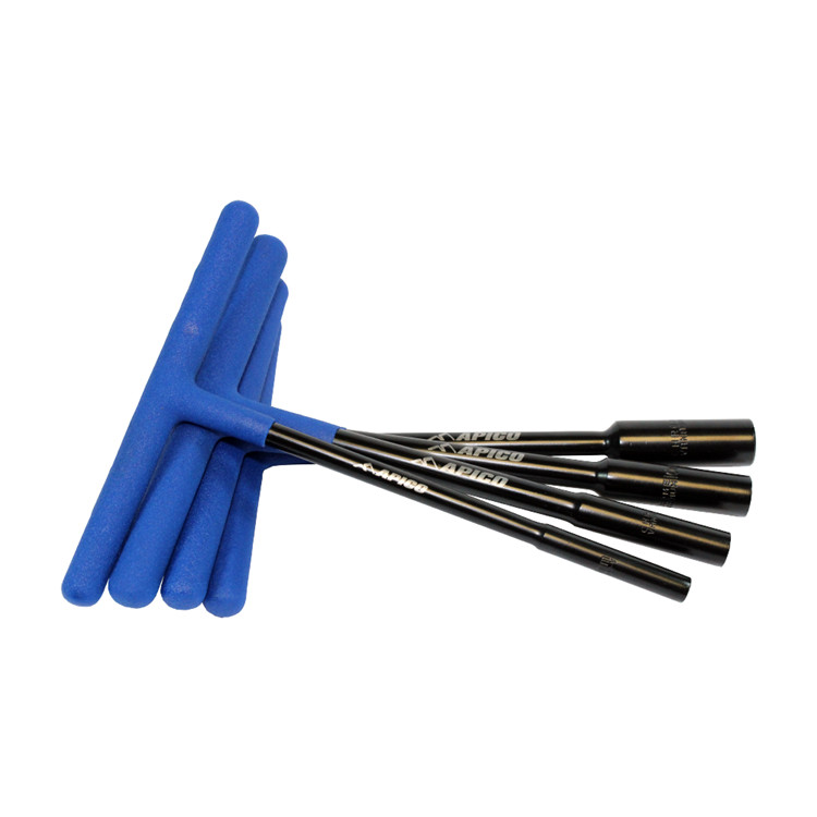 Apico T-Bar Premium Sockets 6 8 10 12 mm Long Reach with Rubber Handles Apico x4