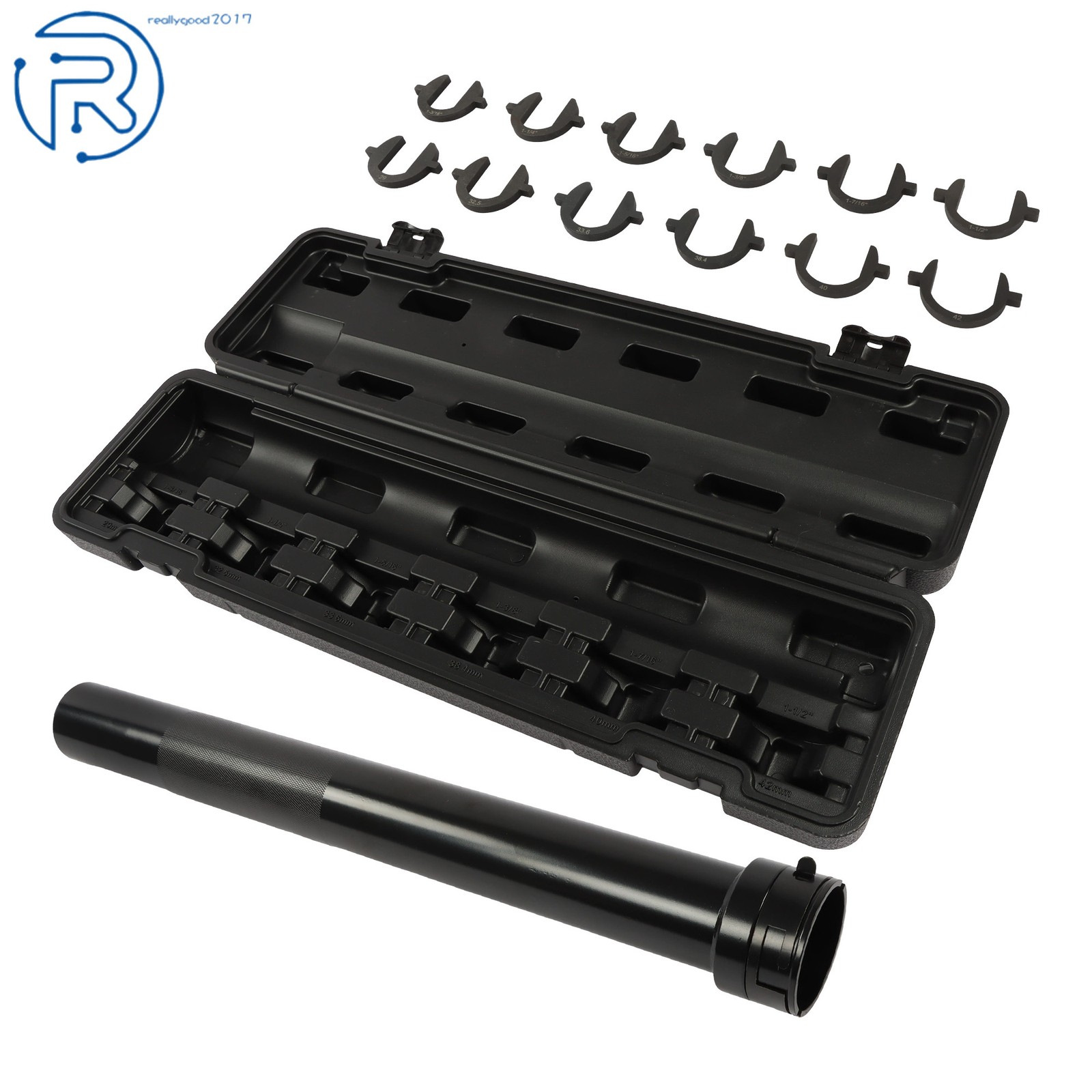 13PC Inner Tie Rod Removal Tool Kit with 12 SAE & Metric Crowfoot Adapters Steel