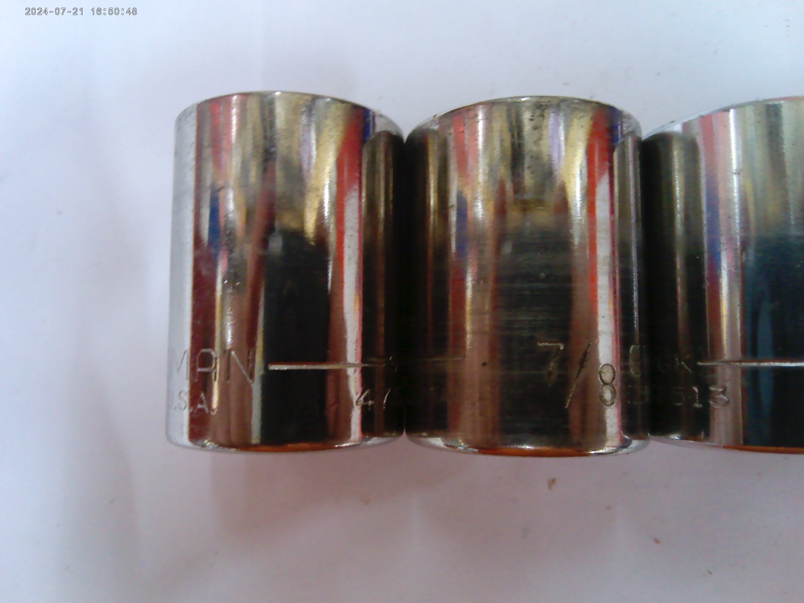 USA Craftsman 4 Sockets 13/16”7/8”15/16” 1 12 Point 1/2” Drive SHALLOW BIN F/S