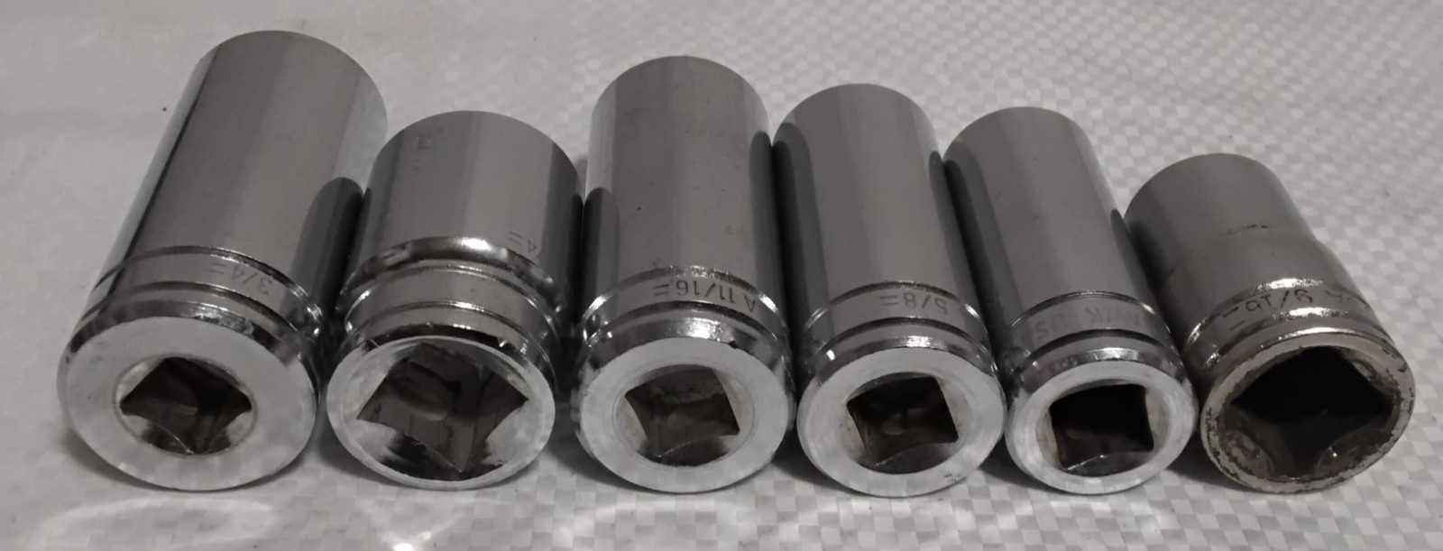 (6) Blackhawk 4-3/8″ Drive Deep 2-1/2″ Dr Standard 6 Point Socket Lot USA