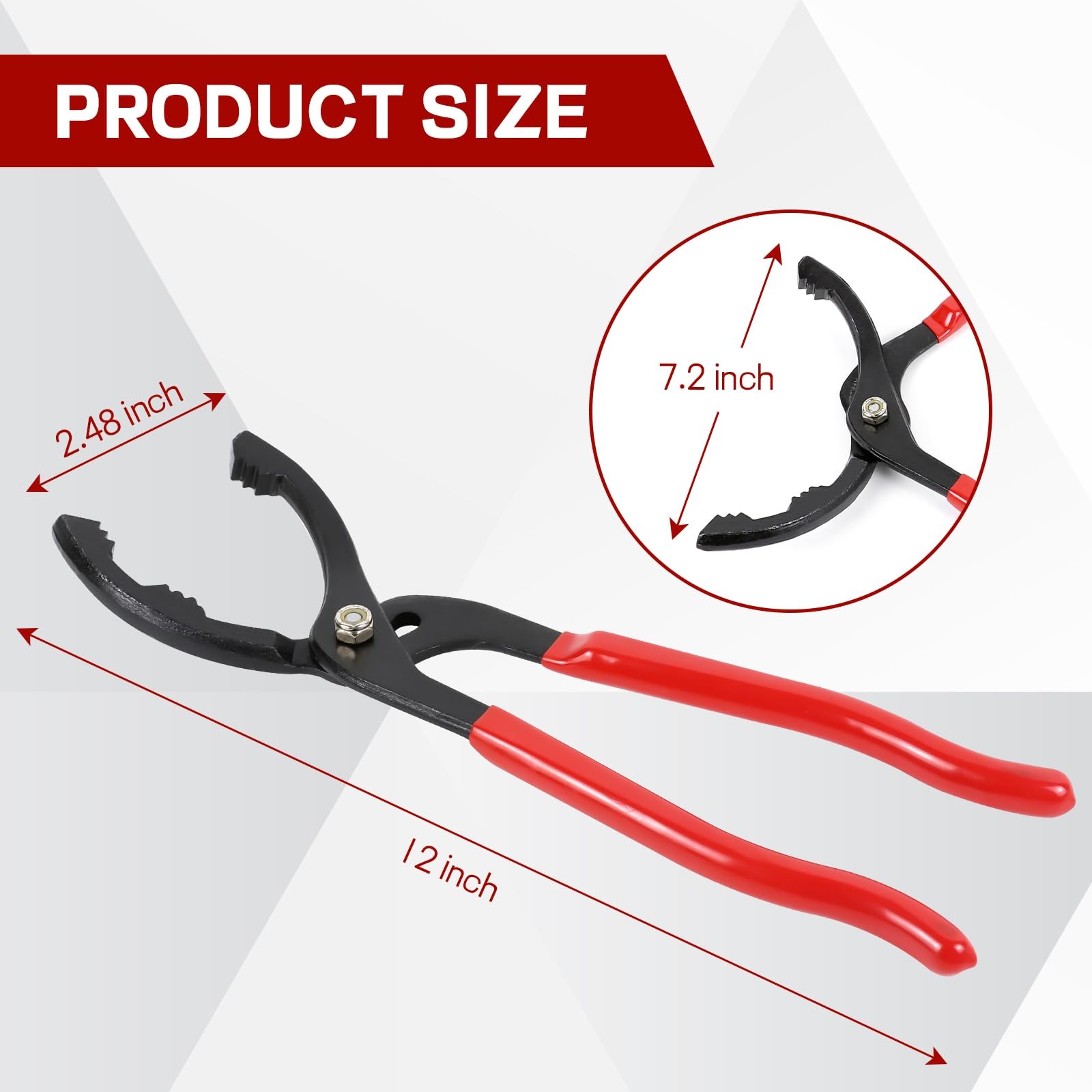Adjustable Oil Filter Pliers 12 Inch 3 Position Wrench Heavy Duty Steel 63183mm
