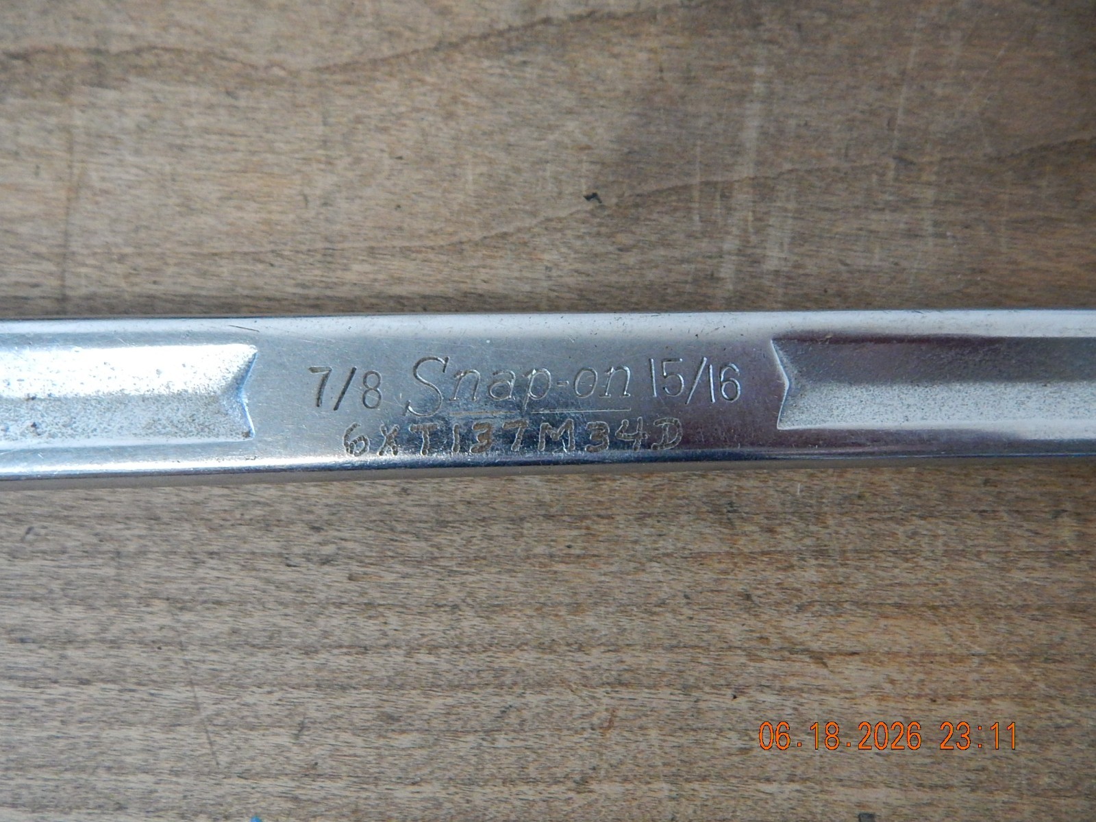 Snap On Box End Wrench XV-2830 12pt. SAE 7/8 x 5/16 Offset