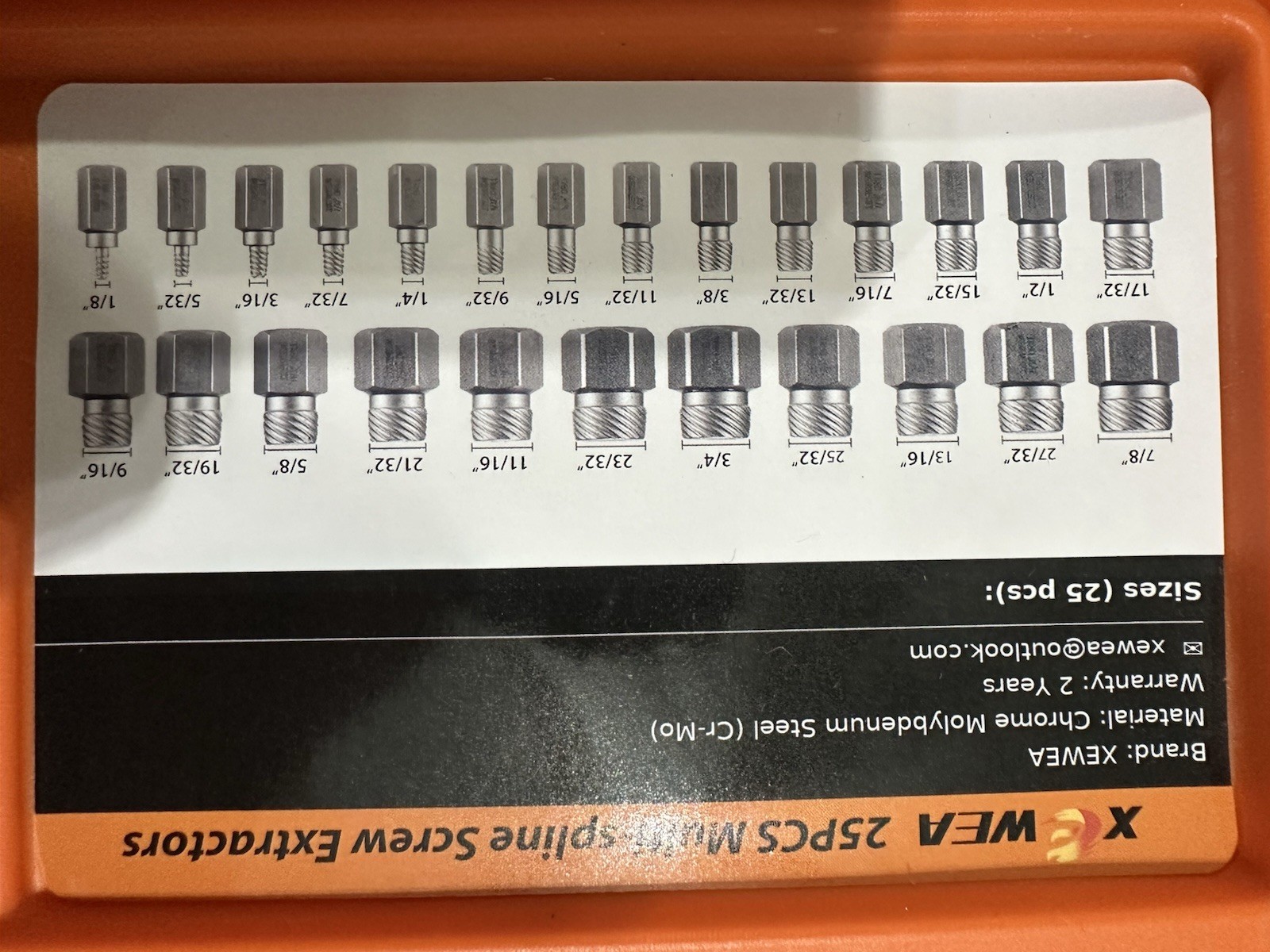 XEWEA 25-Piece Screw Extractor Set – Heavy Duty Multi-Spline Bolt Remover Kit