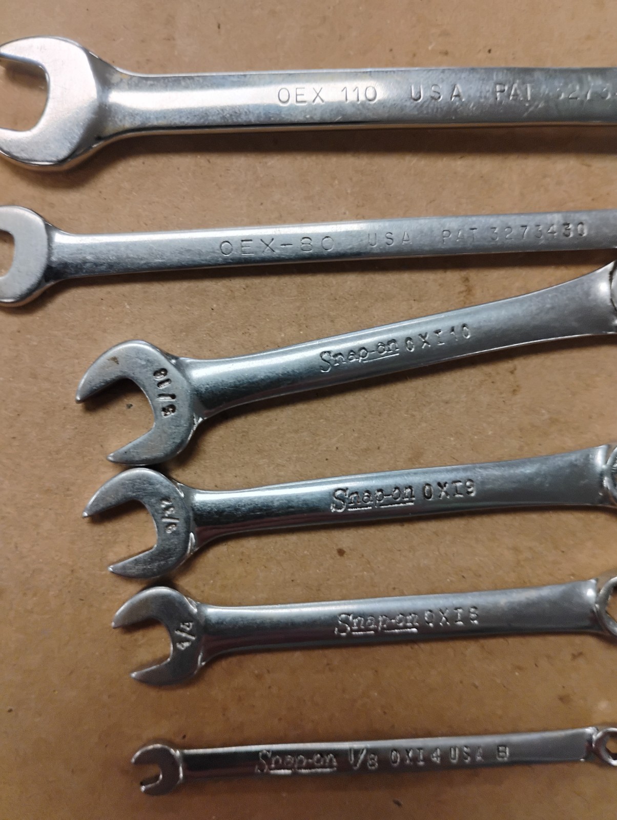 Snap On OEX Wrench Mixed Set of 6 Stubby Wrenches