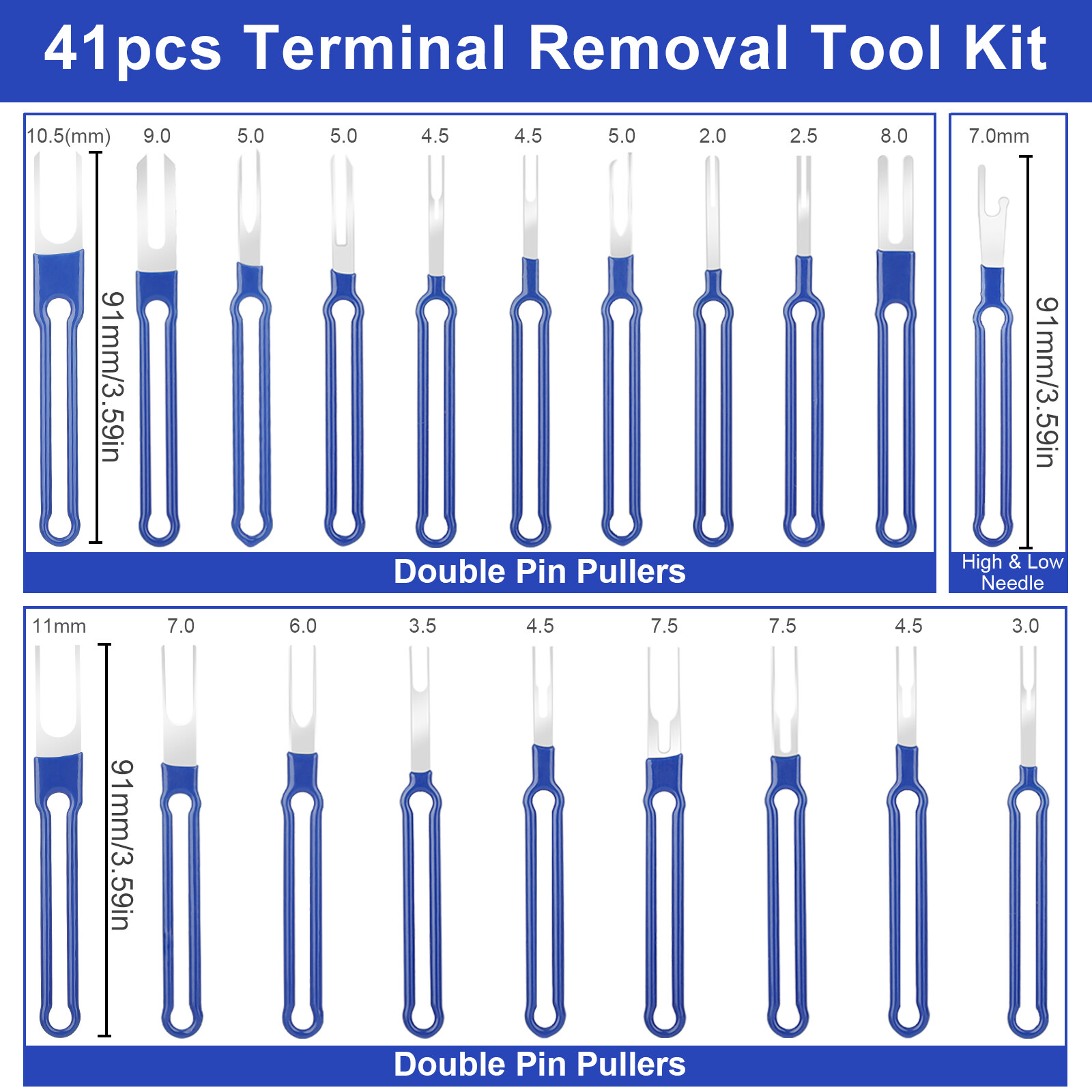41xPinExtractorTerminalEjectorConnectorRemovalToolWithProtectiveBag