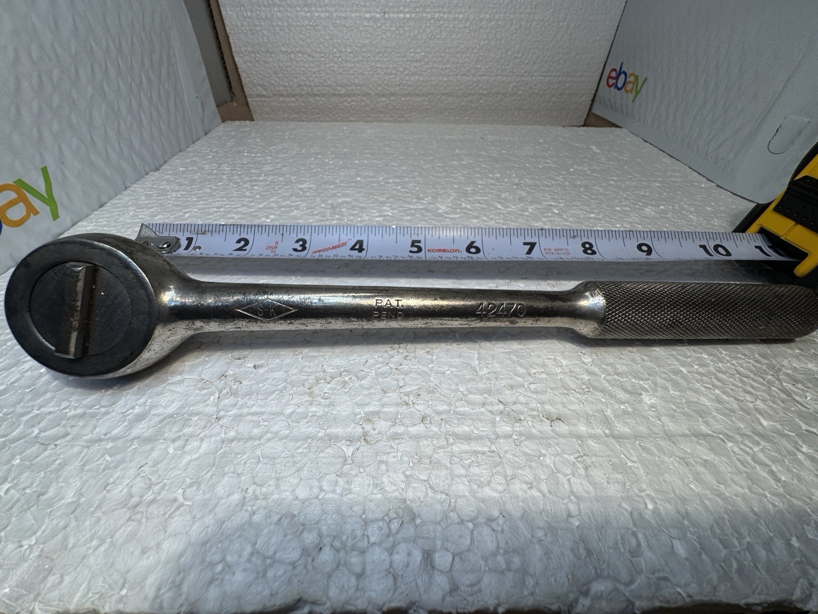 S-K TOOLS 1/2″ DRIVE STD. 10.25″ RATCHET 42470 – USA S-K Diamond Vintage