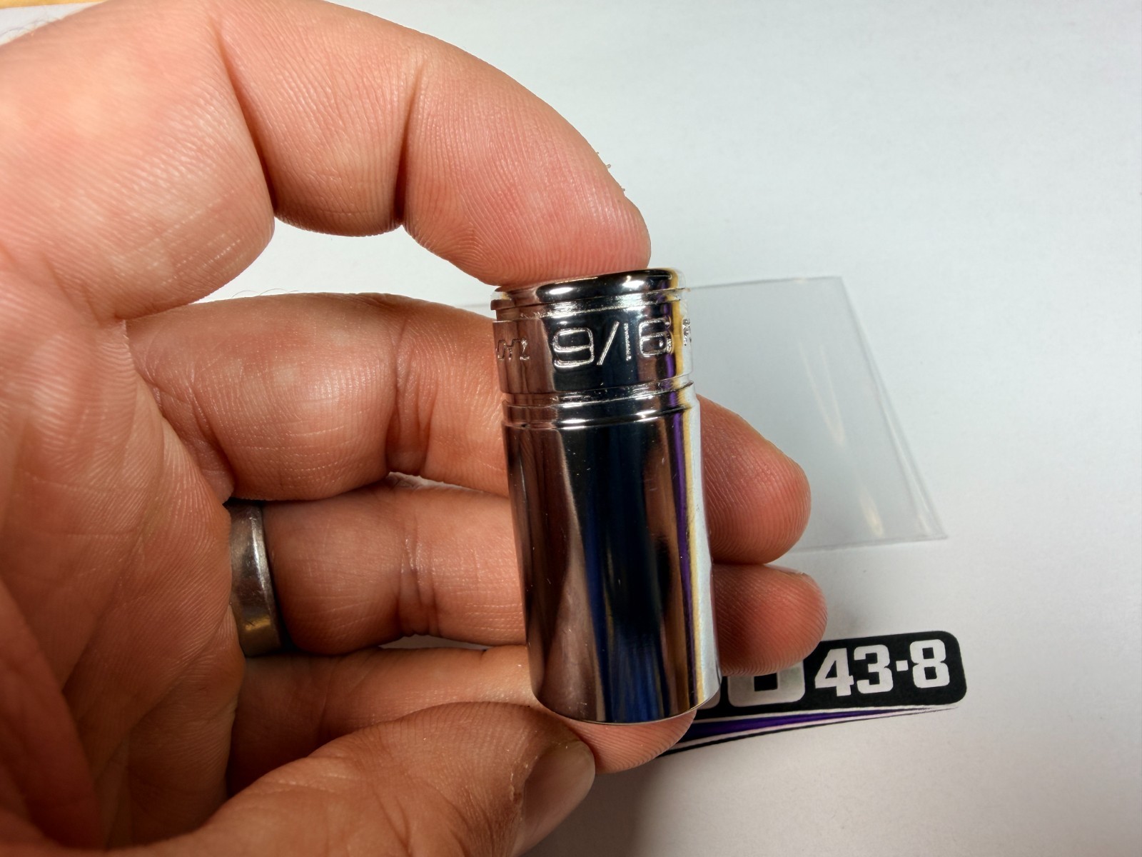 Snap-On Tools USA NEW 3/8″ Drive 9/16″ SAE 6pt Semi-Deep Chrome Socket FSS181