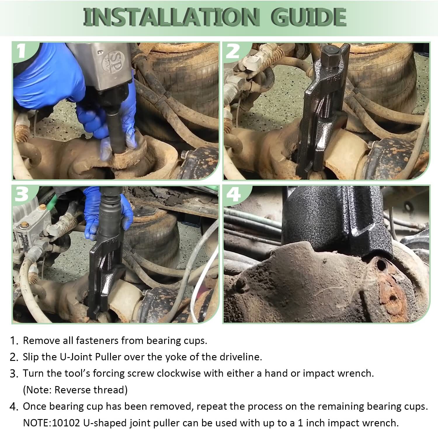 10102 Universal Heavy Duty U-Joint Puller Class 6-8 + 5192 Bearing Cup Installer