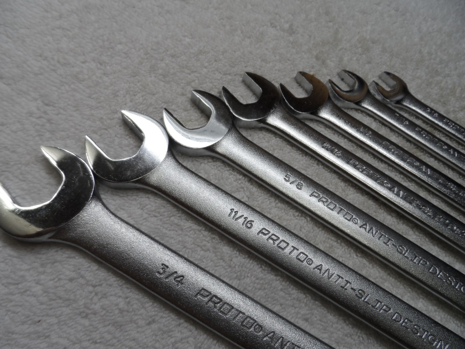 Proto Anti-Slip Design Standard SAE Combination Wrench Set USA 12pt – 7 pcs