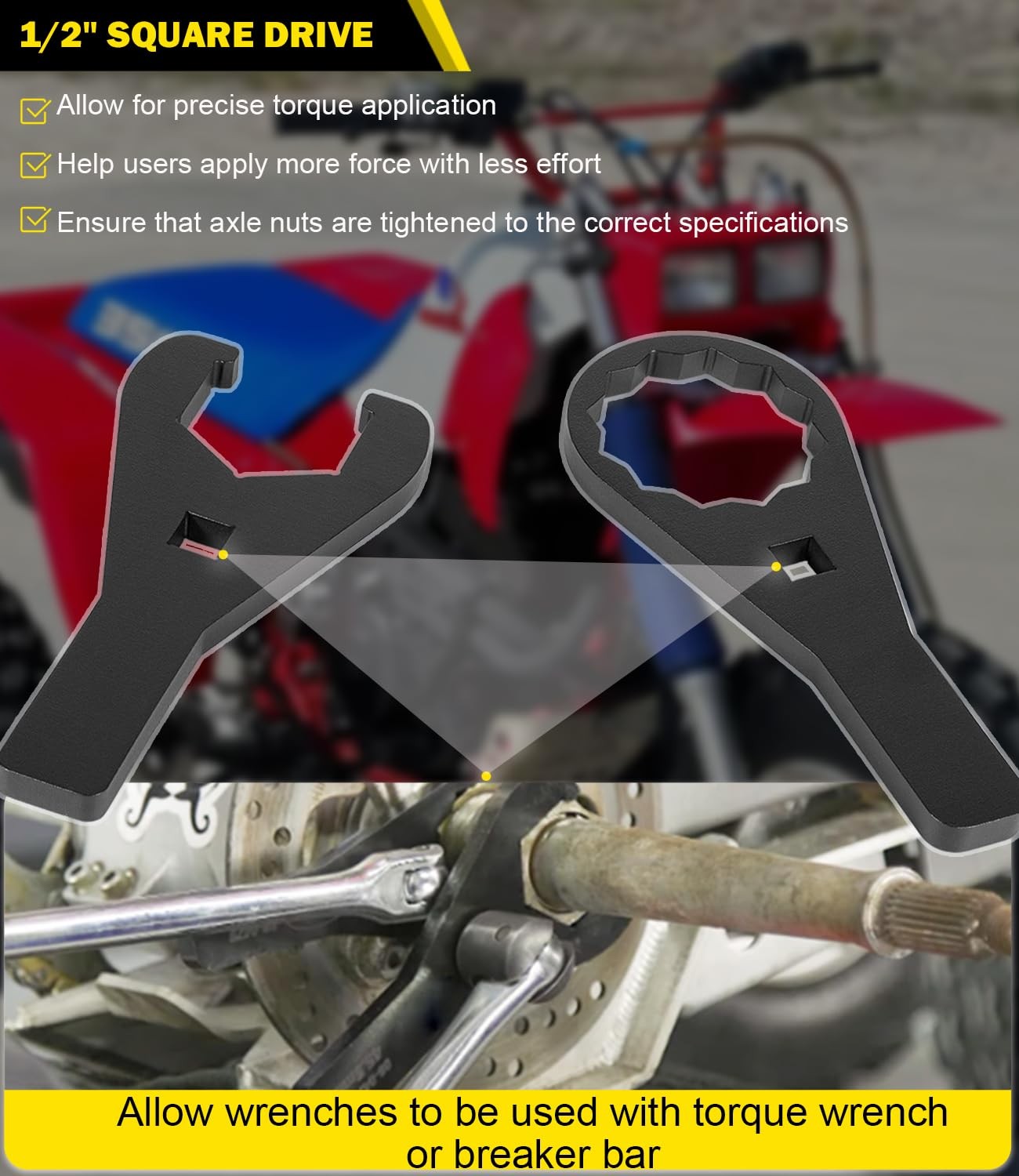 08-0479 Axle ATV Wrench Tools Set For Honda TRX 250X 300X 300EX 400X 400EX 450R