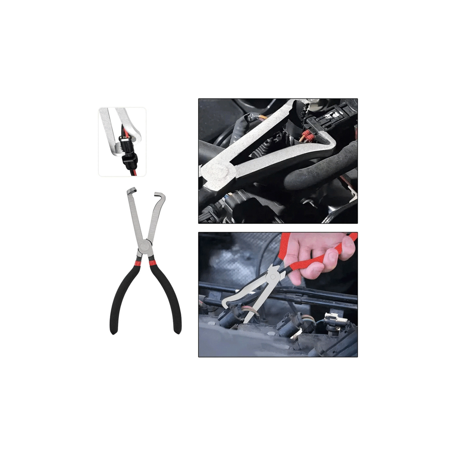 2pc Electrical Disconnect Pliers Set Straight & 60° For Auto Connectors