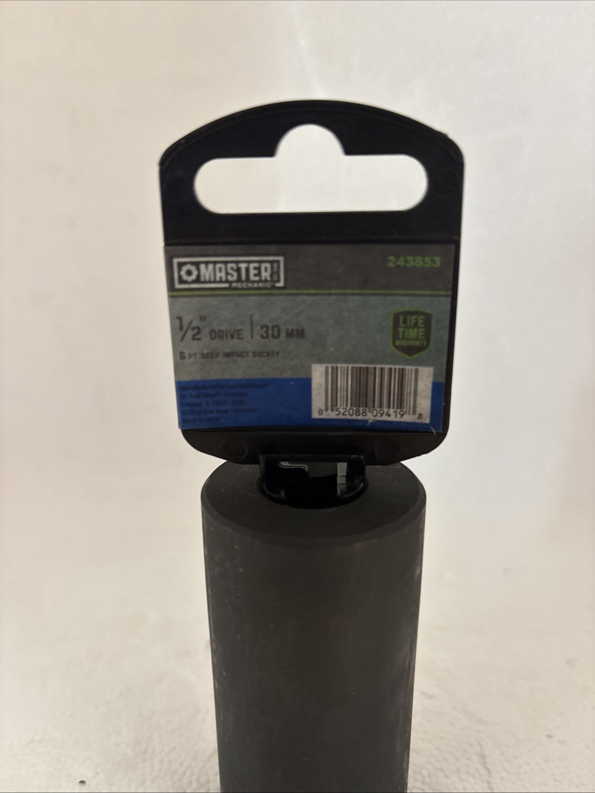 Master Mechanic 243853 1/2 in. Drive x 30 mm 6 Point Deep Impact Socket NEW