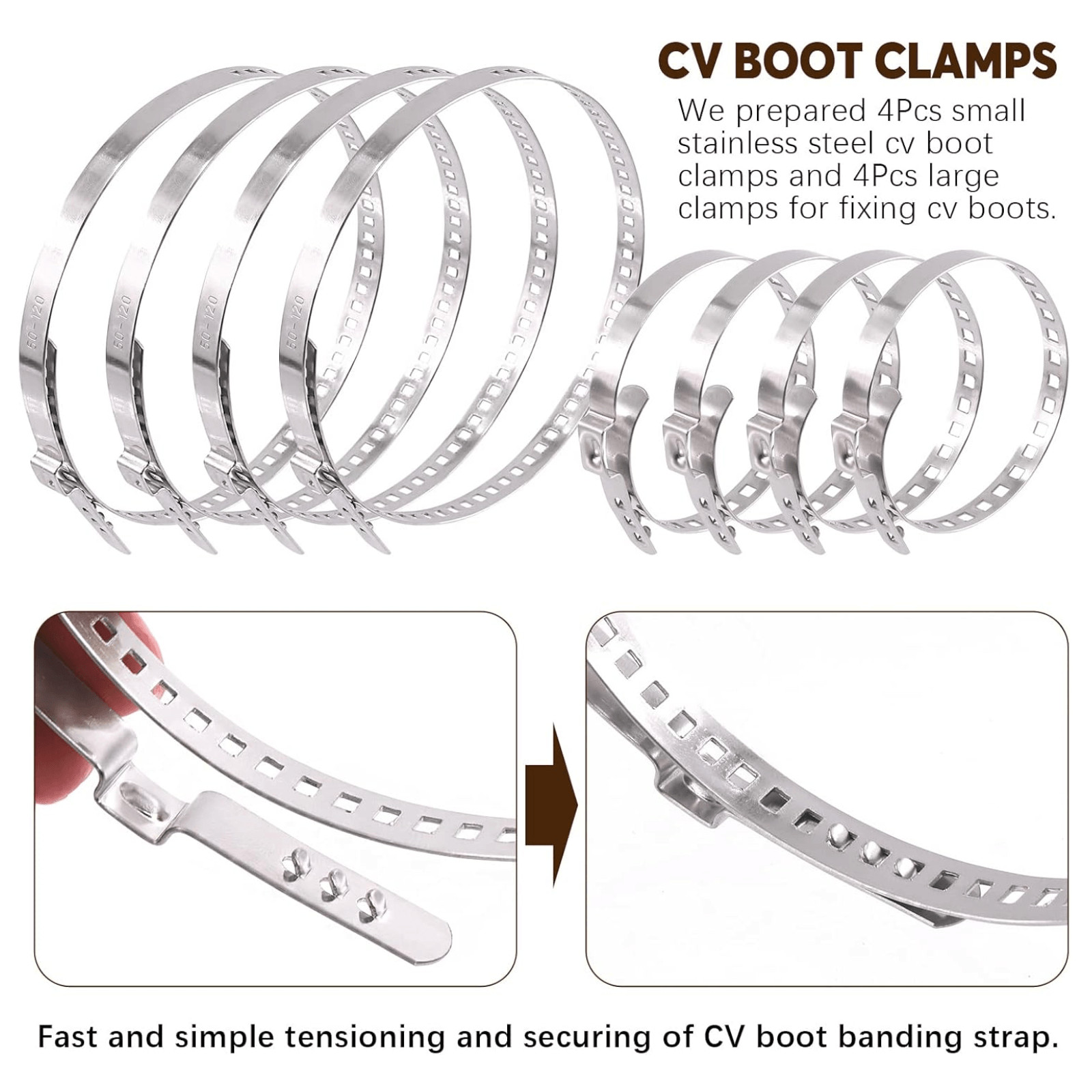 Wokape 9Pcs Hose Clamp Pliers with CV Boot Clamp Kit Stainless Steel Automotive