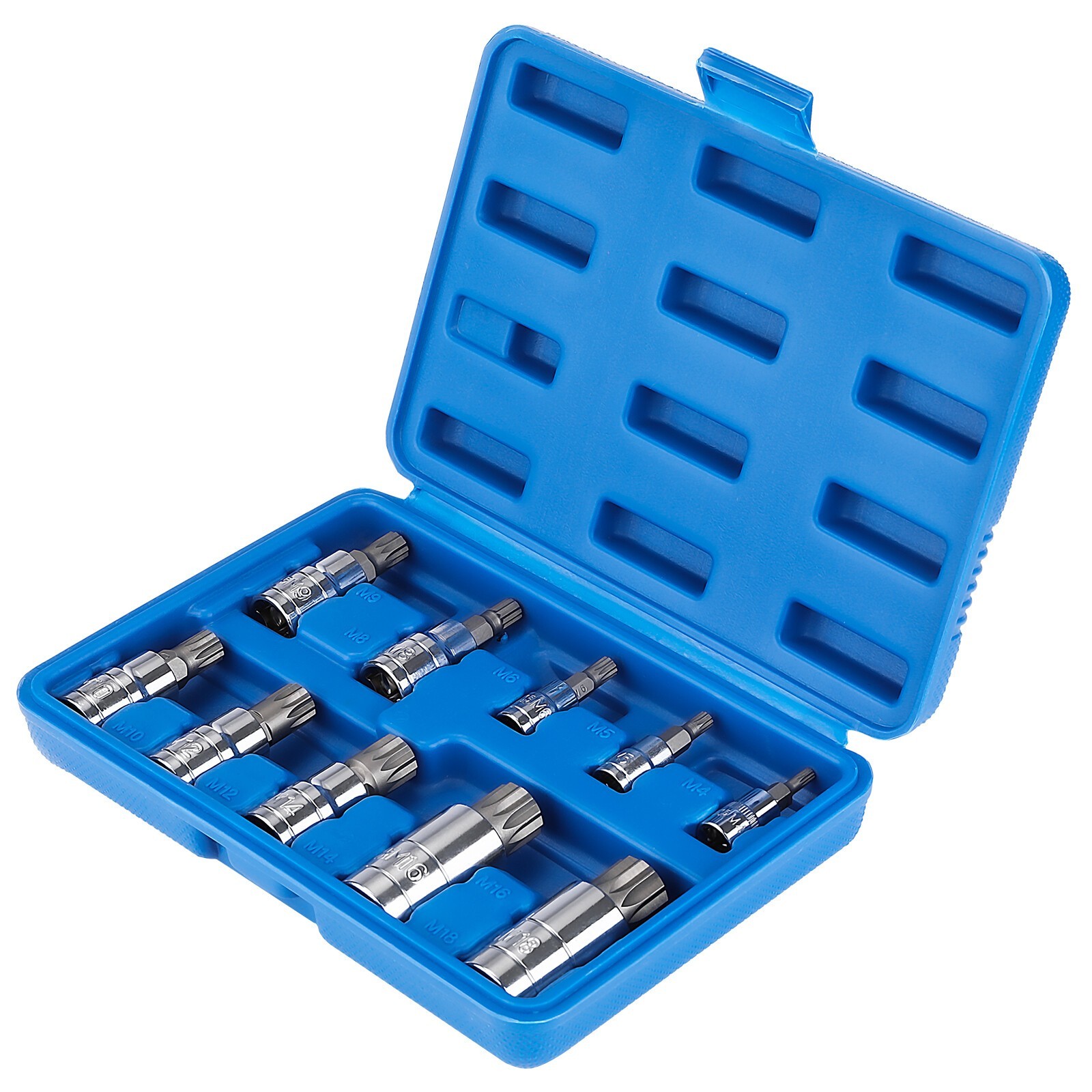 Alloy steel bits 1/2″ 1/4″ 3/8″ Drive Triple Square Socket Spline Bit Set