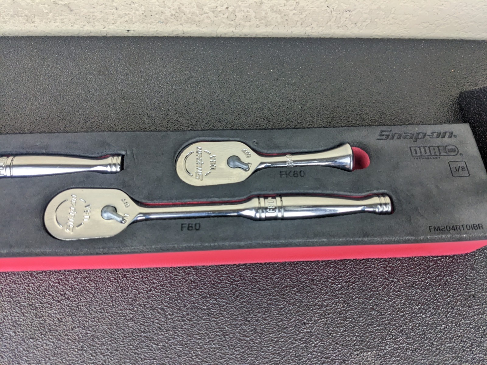 #bn602 Snap On 204RT01FR 3/8″ Drive Ratchet Set Pro-fi Red FK80 F80 FL80 FLL80
