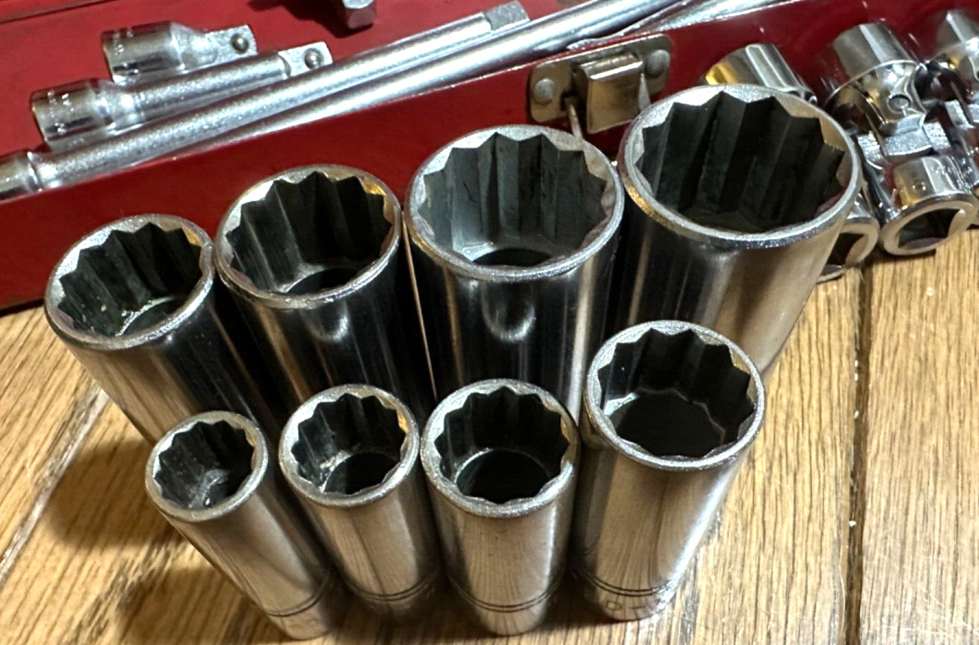 🇺🇸 Williams Tools 3/8 Socket Set General Service Extension Breaker Bar Lot Box