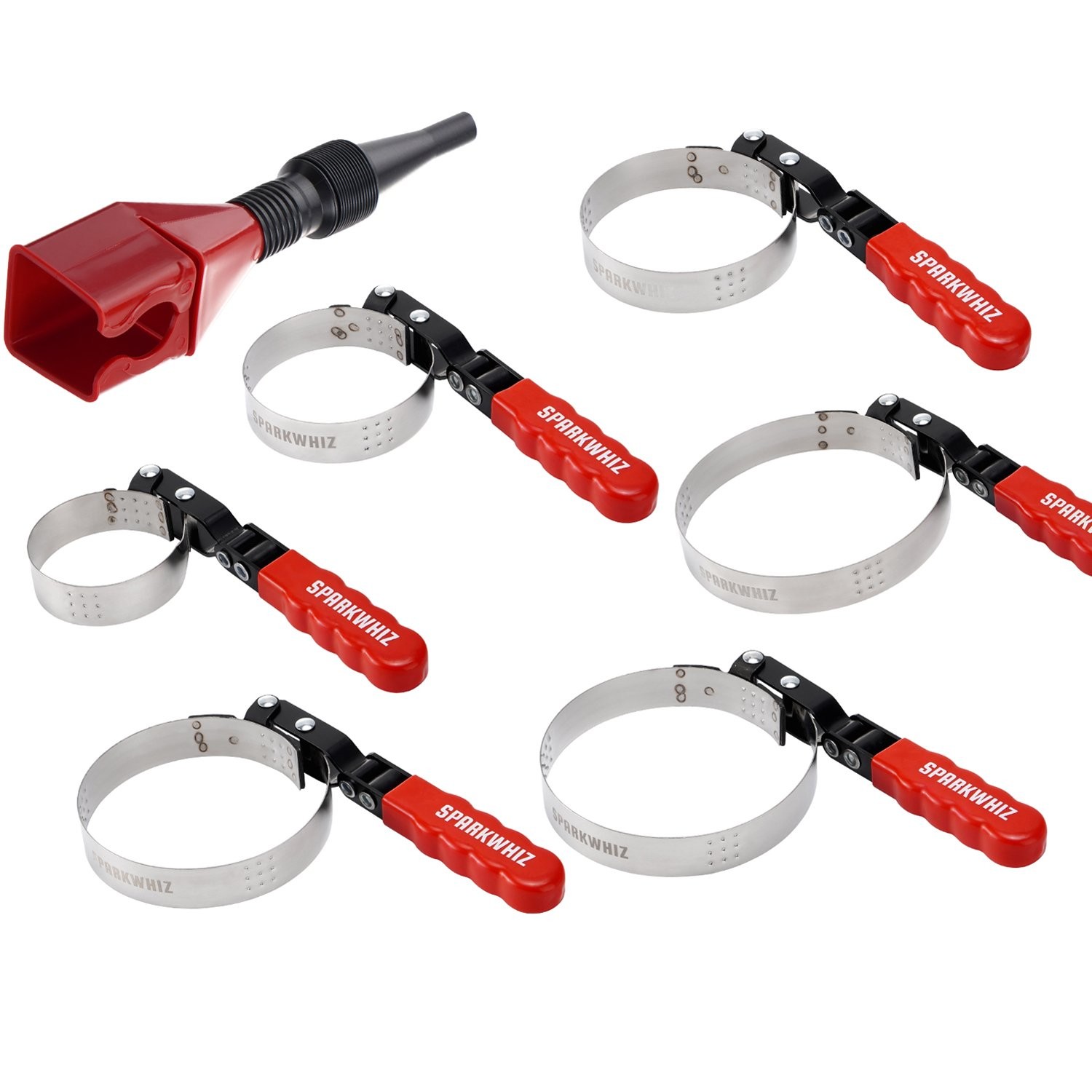 Set of 7 Swivel Oil Filter Wrench 2-1/6″ – 5-1/4″ 6 Size Oil Filter Remover Tool