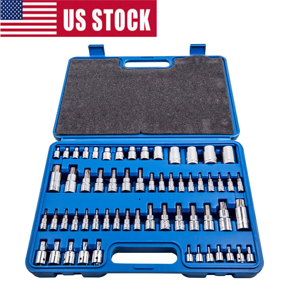 60pcs Master Torx Bit Socket Set and External Torx Socket Set CR-V Steel