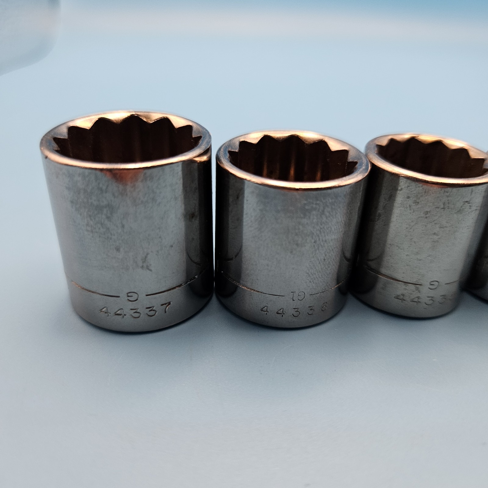 Craftsman 3/8” Drive 9pc, 12pt SAE Shallow Socket Set 1/4” – 3/4″ VTG USA G & G1