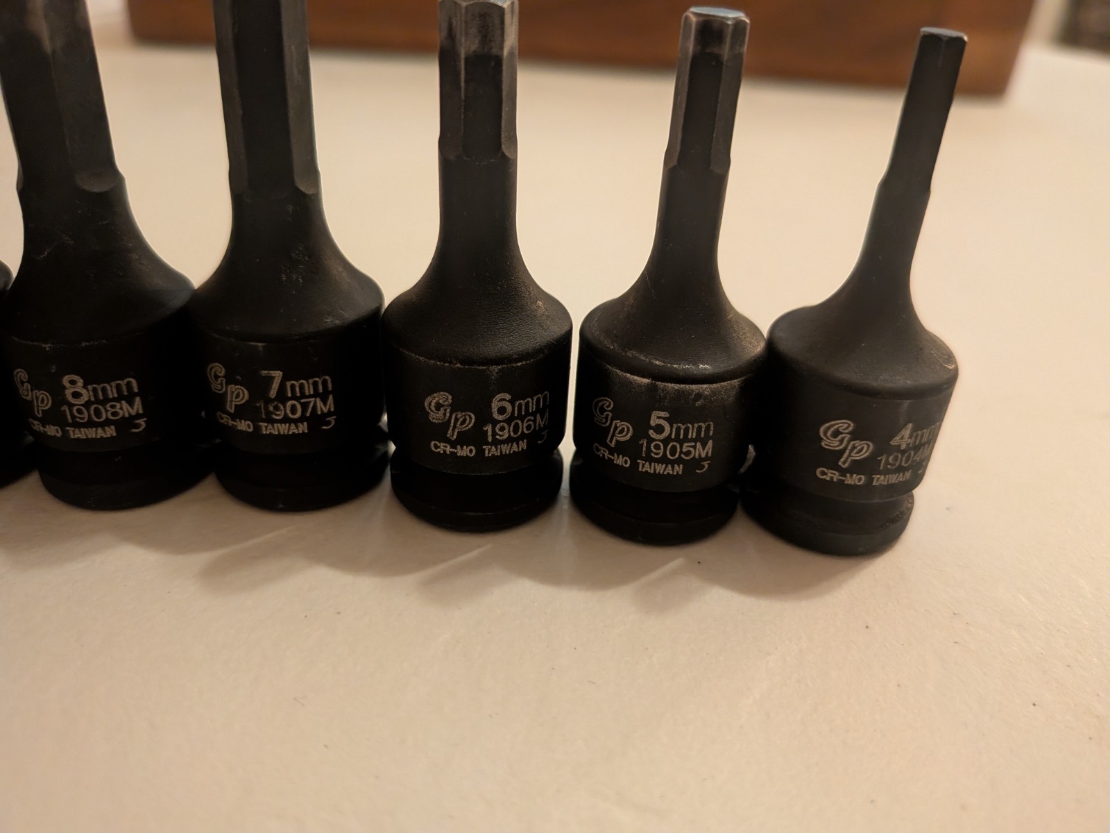 3/8″ Drive 7 Piece Hex Driver Metric Set GRY-1297MH, No Case, No Markings
