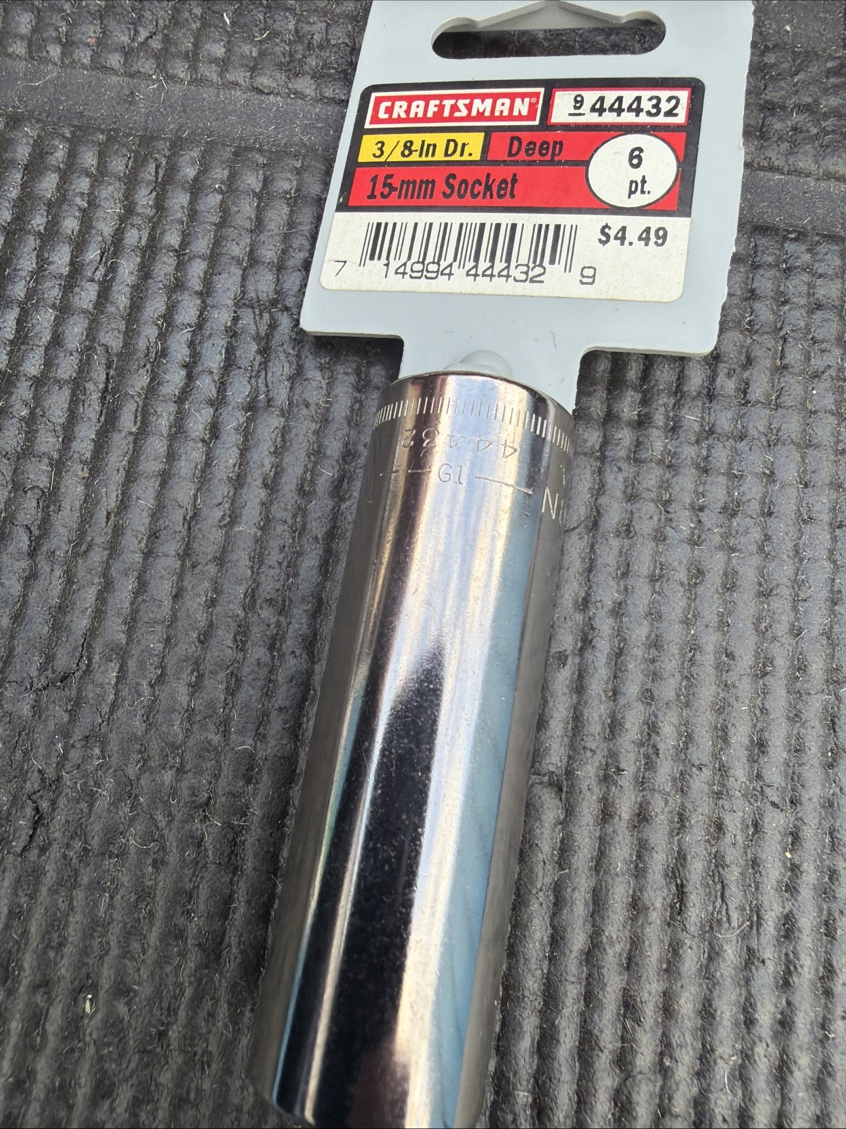 Sears Craftsman 44432 G1 15mm Deep Socket 3/8″ Drive 6 Point Made in USA